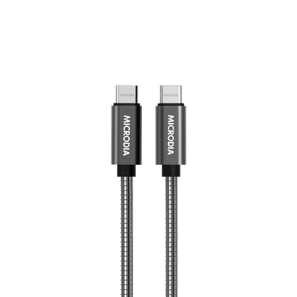 Microdia - ExeCable Steel - 1.3m - 60W USB-C to USB-C Cable