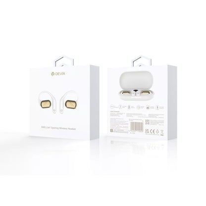 Devia - OWS Lite1 - Digital Display True Wireless Sports Earbuds & Charging Case - Beige