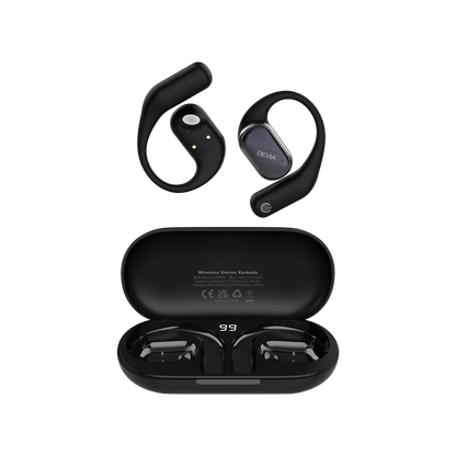 Devia - OWS Lite1 - Digital Display True Wireless Sports Earbuds & Charging Case - Beige