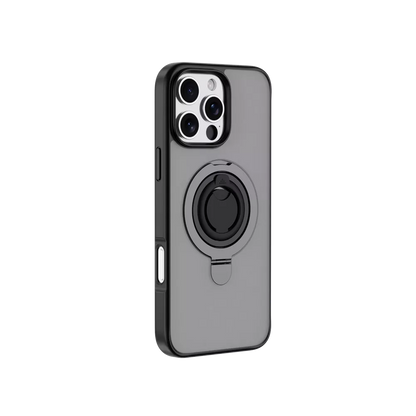 Devia - Delight MagSafe Viewing Stand & Silicone Ring Holder Case for iPhone 16 Pro Max - Black