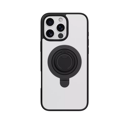 Devia - Delight MagSafe Viewing Stand & Silicone Ring Holder Case for iPhone 16 Pro Max - Black