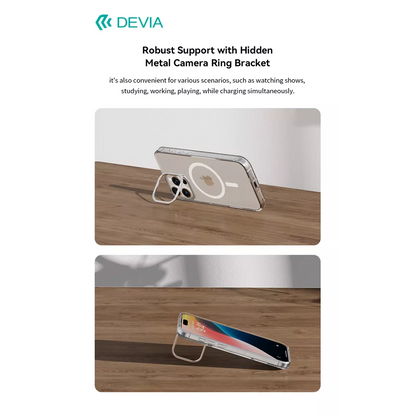 Devia - Snow MagSafe & Viewing Stand Case for iPhone 16 Pro Max - Clear