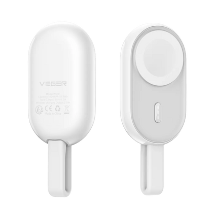 Veger - Pomme - 1,200mAh LED Indicator Pendant Ultra Portable Powerbank for Apple Watch - White