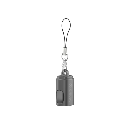 Devia - 0.2m (60W) Keychain Lanyard Woven Braided Charger Cable - USB-C to USB-C Cable - Black