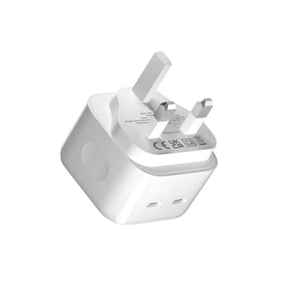 Devia - 35W GaN Dual USB-C Power Delivery 3-Pin UK Charging Plug - White