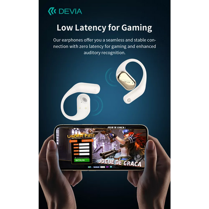 Devia - OWS Lite1 - Digital Display True Wireless Sports Earbuds & Charging Case - Beige
