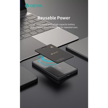 Devia - LiteTag Card MFI (Apple Approved) Find My Item Finder - Black