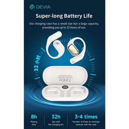 Devia - OWS Lite1 - Digital Display True Wireless Sports Earbuds & Charging Case - Beige