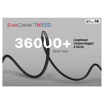 Microdia - Tweed - 1.3m - 60W USB-C to USB-C Cable - Charcoal