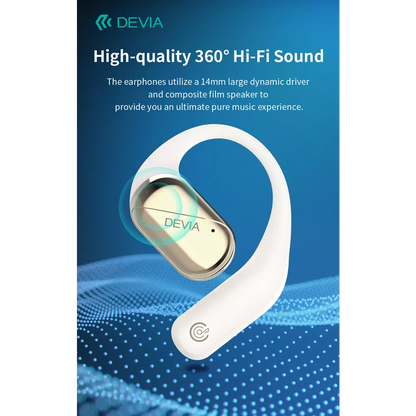 Devia - OWS Lite1 - Digital Display True Wireless Sports Earbuds & Charging Case - Beige