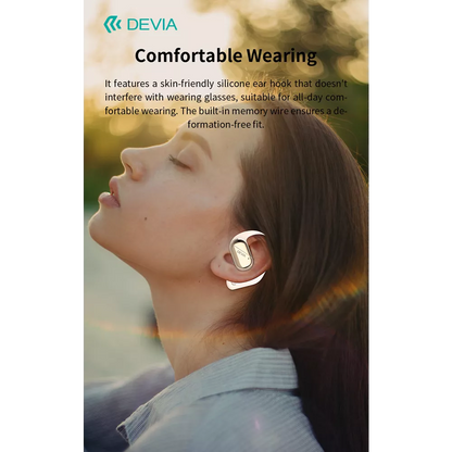 Devia - OWS Lite1 - Digital Display True Wireless Sports Earbuds & Charging Case - Beige