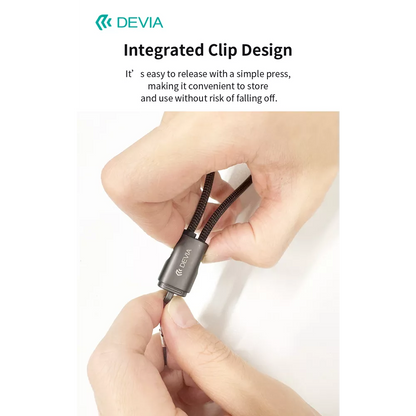 Devia - 0.2m (27W) Keychain Lanyard Woven Charger Cable USB-C to Non-MFI Lightning Cable - Black