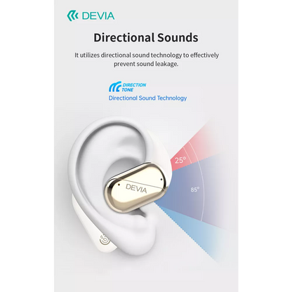 Devia - OWS Lite1 - Digital Display True Wireless Sports Earbuds & Charging Case - Beige