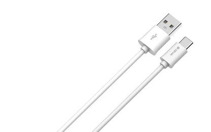 Devia Charging Cable - 1m (2.1A) USB-A to USB-C Cable - White (NOT USB-C Apple Devices)