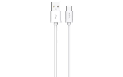 Devia Charging Cable - 1m (2.1A) USB-A to USB-C Cable - White (NOT USB-C Apple Devices)