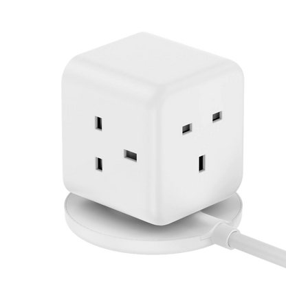 MOMAX - 1-Charge Work Flow - 3-Outlet GaN Power Cube 30W Extension Plug Socket Power Strip - 2x USB-C & 2x USB - White