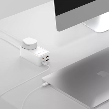 MOMAX - OnePlug - 65W GaN Extension Plug Socket Power Strip - 2x USB-C & 2x USB - White