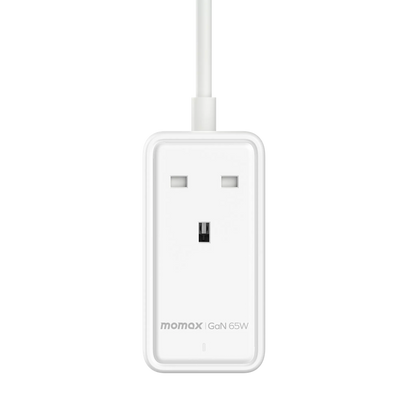 MOMAX - OnePlug - 65W GaN Extension Plug Socket Power Strip - 2x USB-C & 2x USB - White