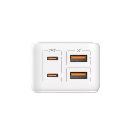 MOMAX - OnePlug - 65W GaN Extension Plug Socket Power Strip - 2x USB-C & 2x USB - White