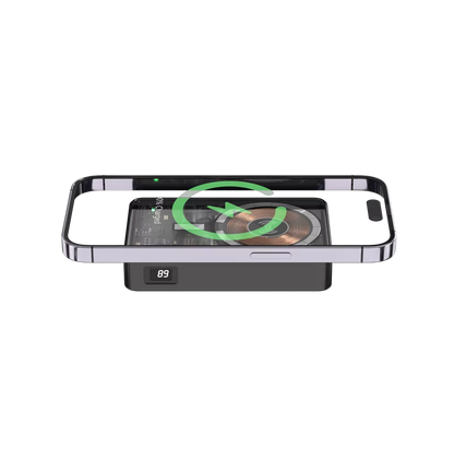 Devia - 10,000mAh 22.5W PD MagSafe Transparent CyberPunk Powerbank & Stand - Black