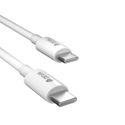 Devia - 65W GaN USB-C PD & QC4.0 3-Pin UK Mini Charging Plug & 1.5m 100W USB-C to USB-C Cable - White