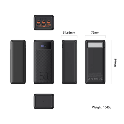 Veger - Tank Boost - 56,000mAh 130W Digital Display Powerbank & Torch - Black